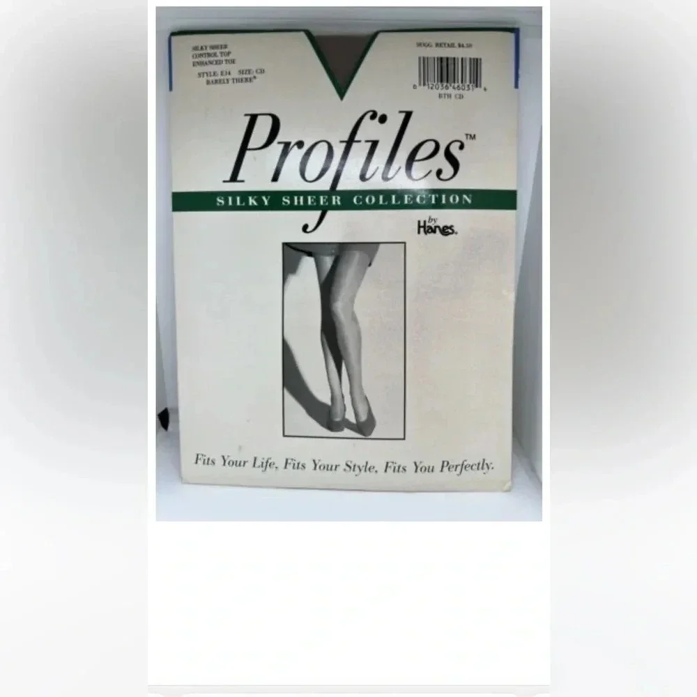 Hanes Profiles Silky Sheer Pantyhose Size CD Style E14 Barely There Control Top​